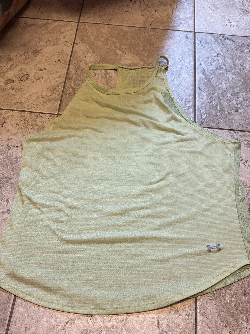 Under Armour Light Green Racerback High-Neck Athletic Tank